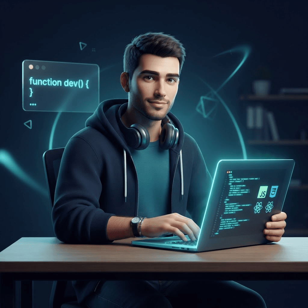 Illustration of Afzal Hussain, MERN stack developer