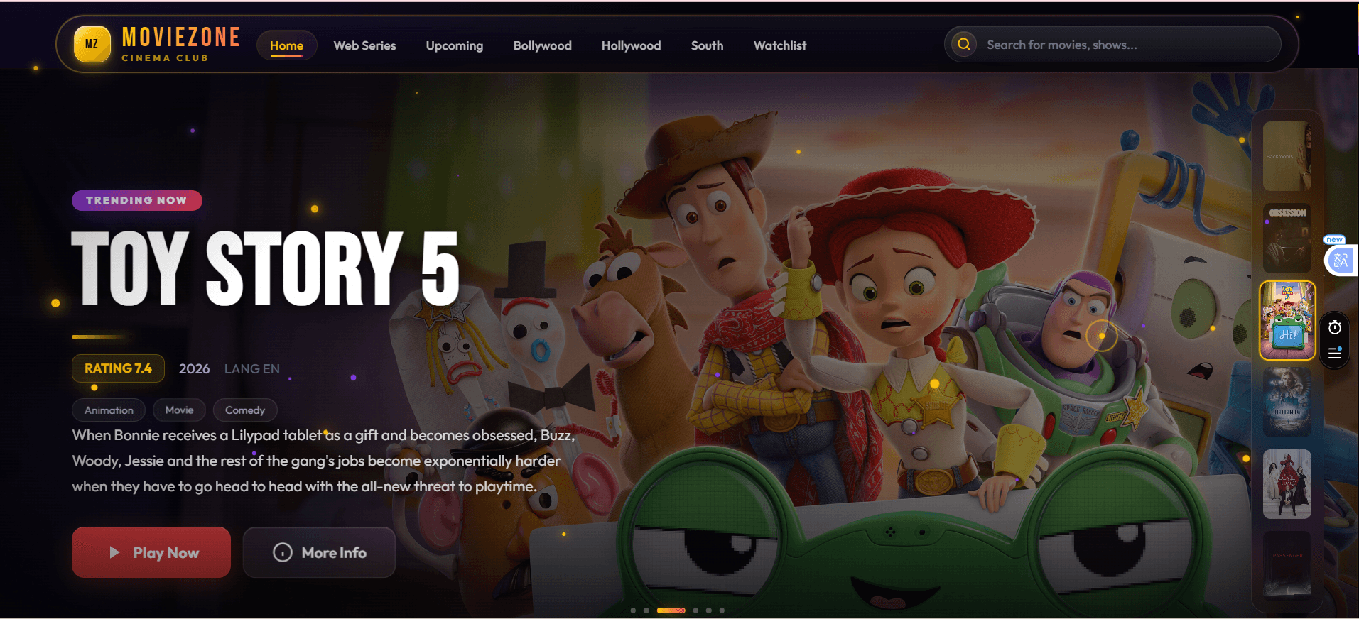 Screenshot of MovieZone — Movie Discovery App
