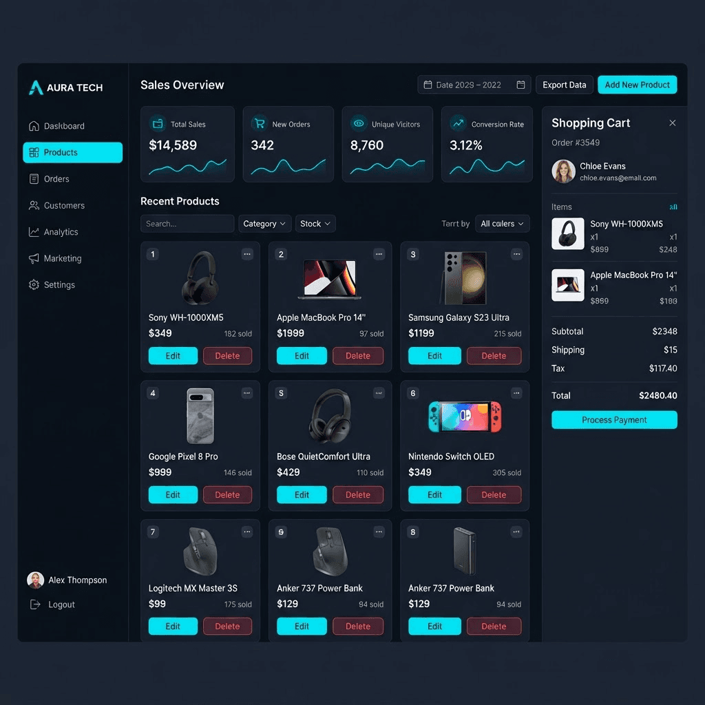 Screenshot of NexCart — E-Commerce Platform