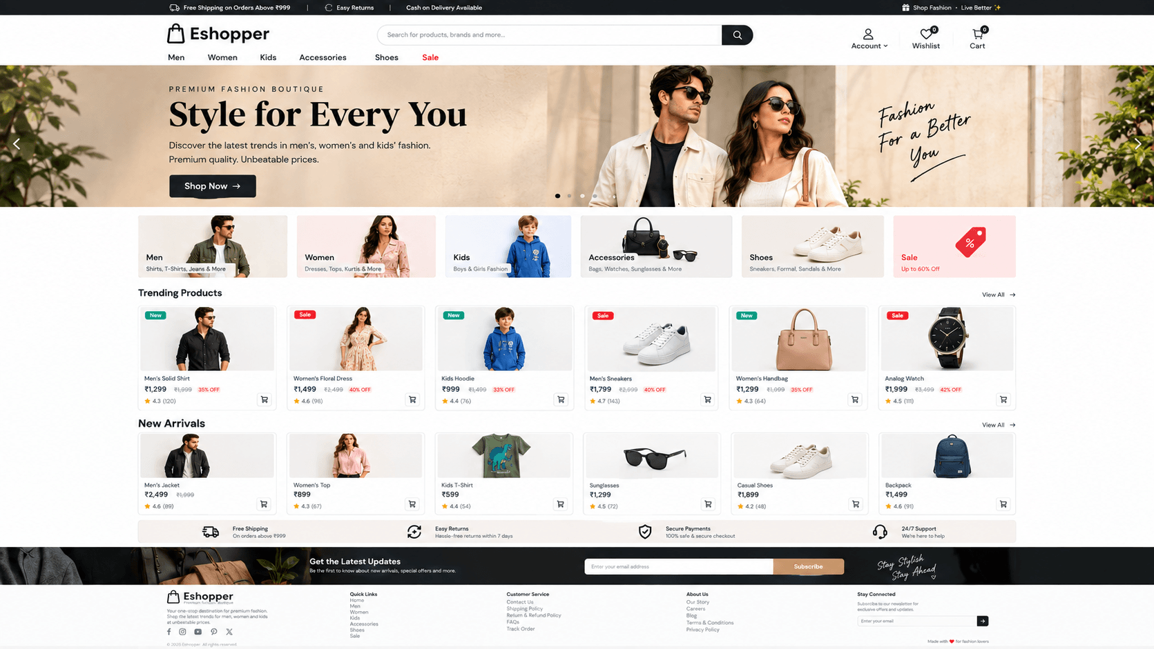 Screenshot of eShopper