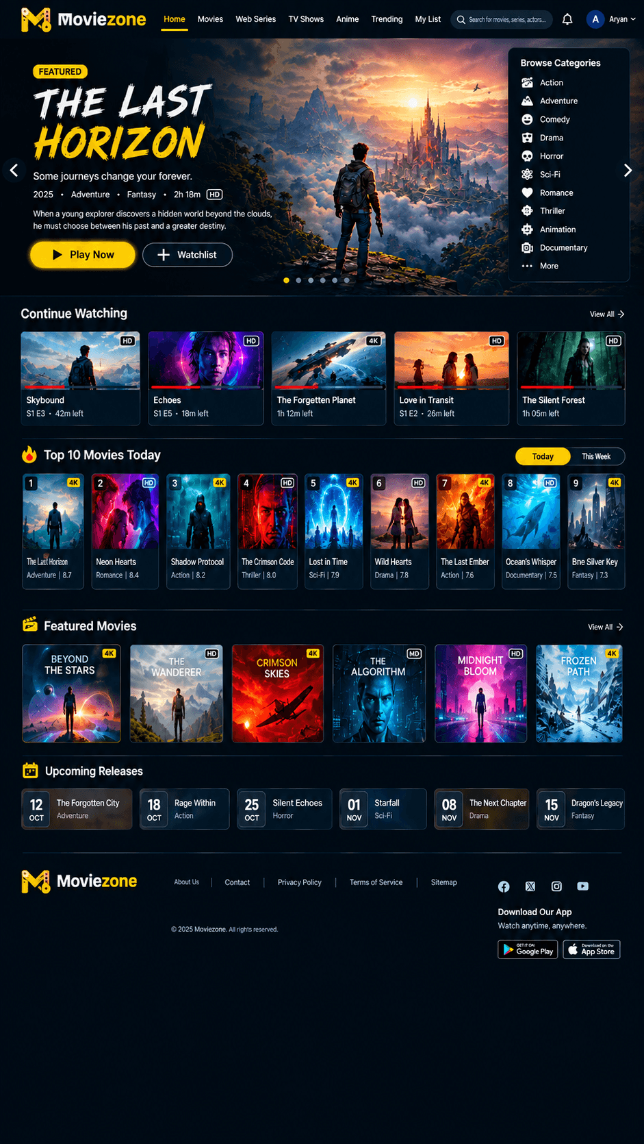 Screenshot of MovieZone