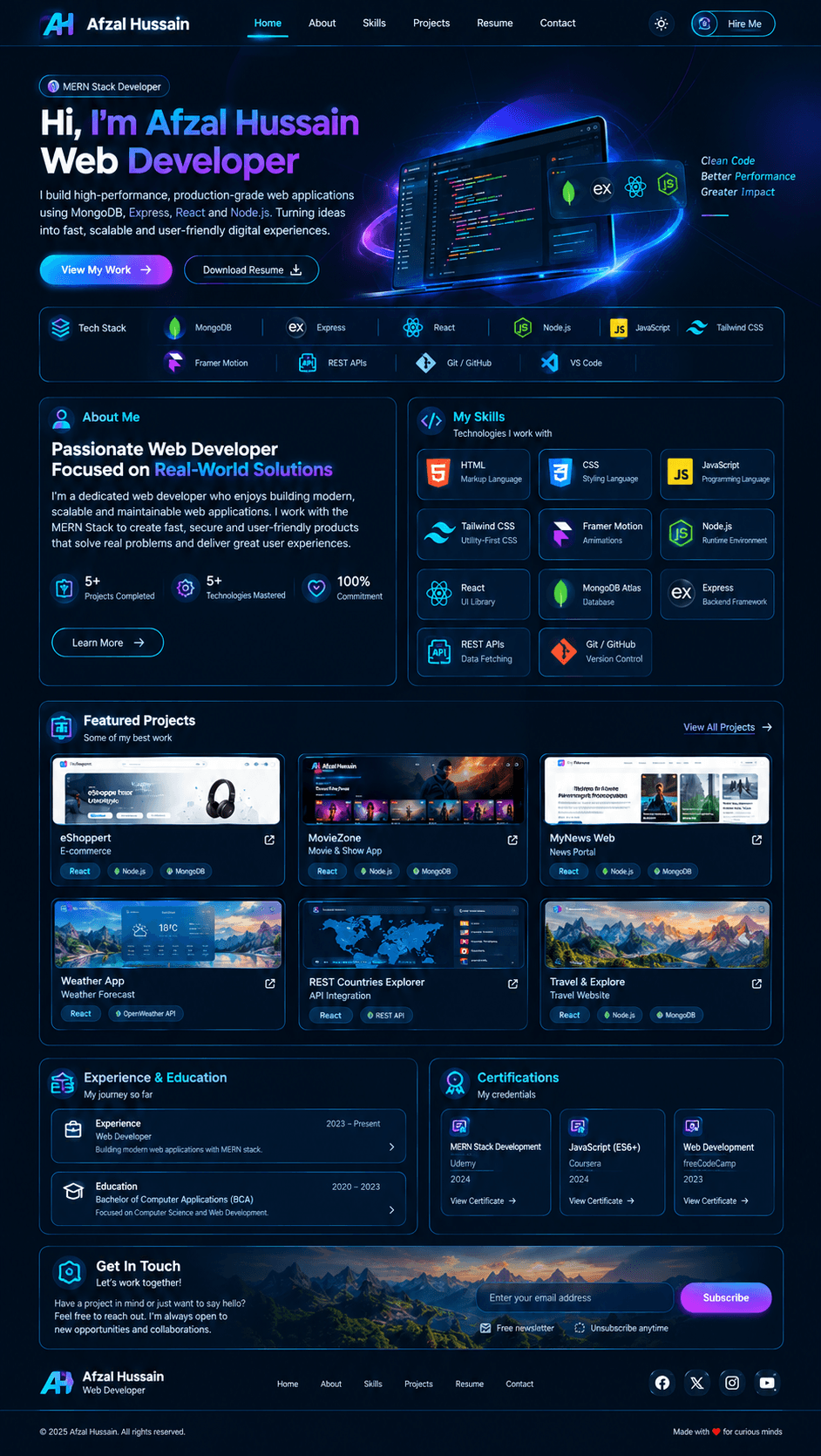 Screenshot of This portfolio