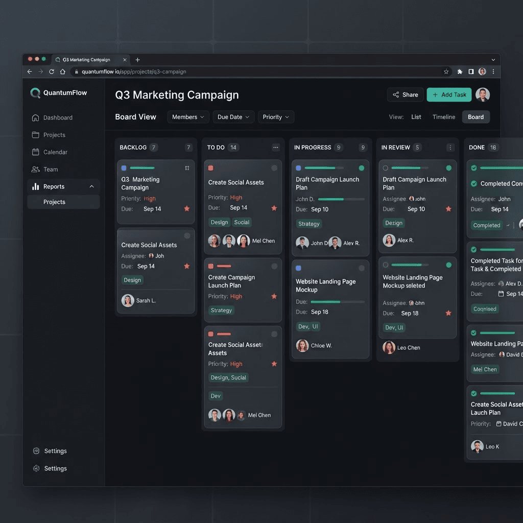 Screenshot of TaskFlow — Team Collaboration
